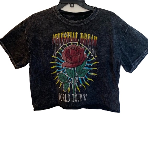 Fifth Sun Tops - Fifth Sun Celestial Dream World Tour 1987 Womens Cropped Tee - Size S - AMAZING